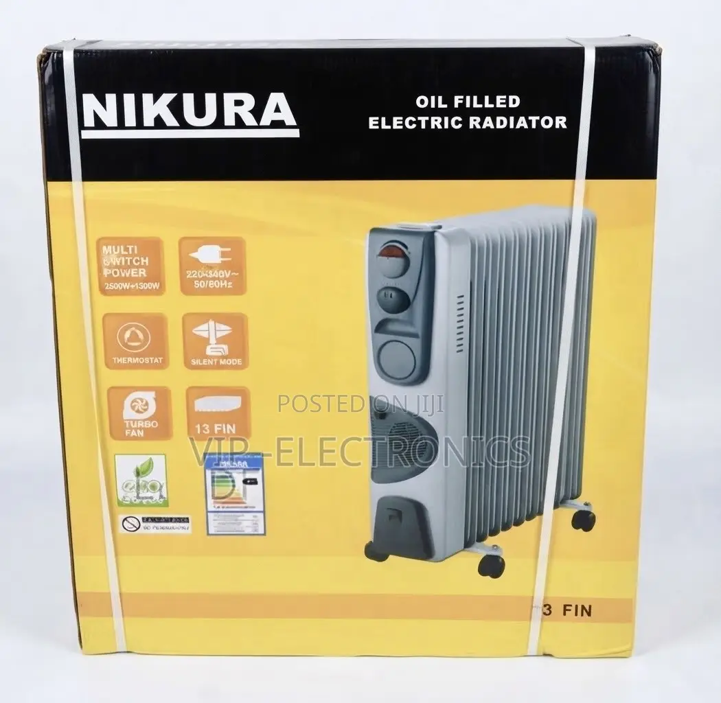 Nikura Room Heater 13-Fin Oil-Filled Heater, Featuring