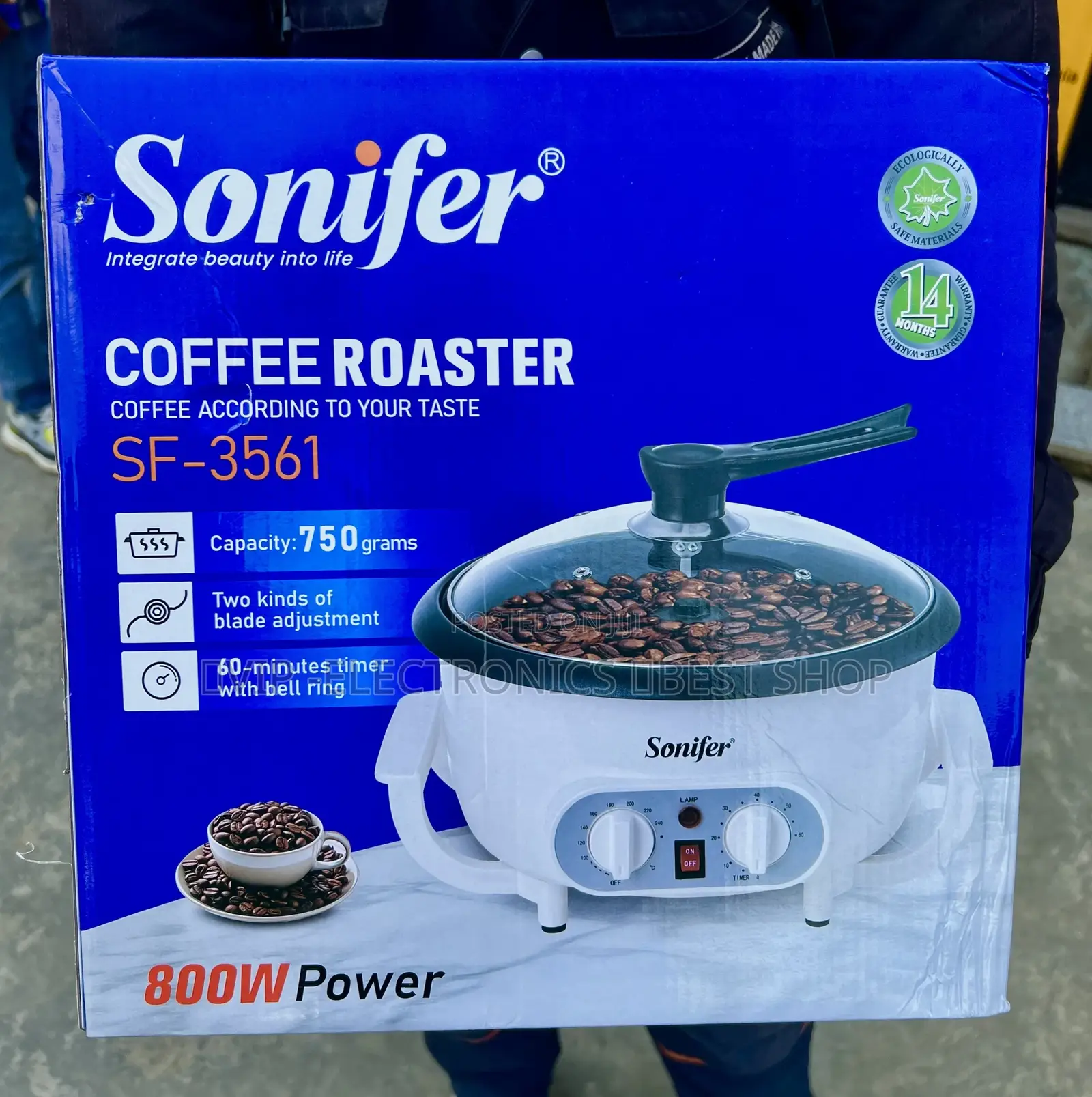 Sonifer Coffee Roaster SF-3561 – 750g Capacity, 800W ☕ 🔥☕