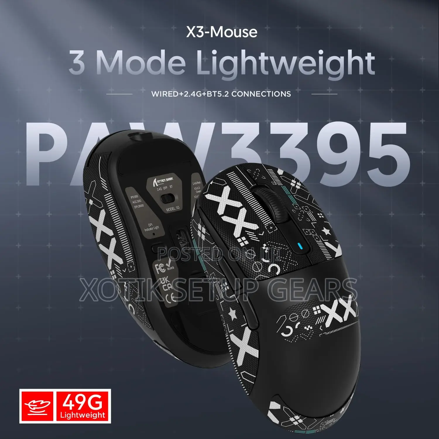 Attack Shark X3 Wireless Mouse - Super Lightweight Gaming Mouse
