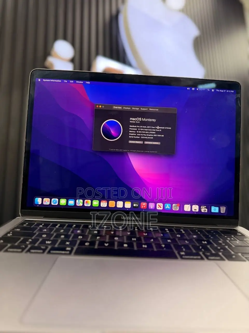 Laptop Apple MacBook Pro 2017 16GB Intel Core i5 SSD 512GB