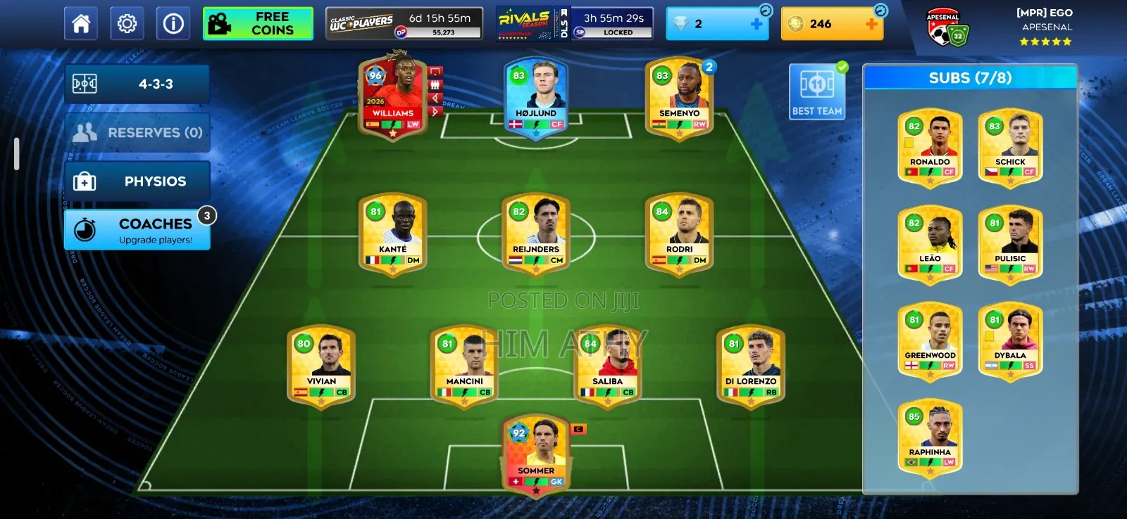 DLS Account , All Legendary Players