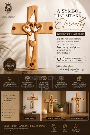 Intertwined Heart Cross የፍቅርና የእምነት መስቀል