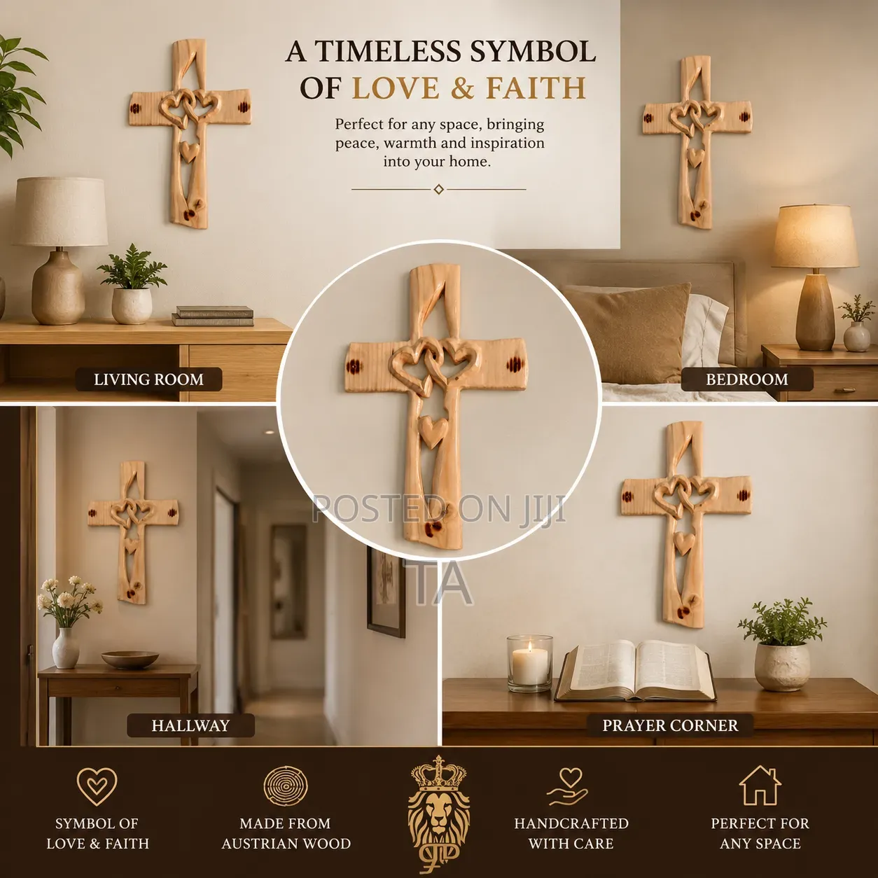 Intertwined Heart Cross የፍቅርና የእምነት መስቀል