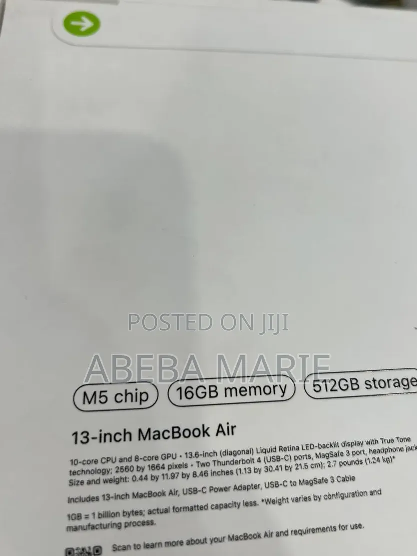 New Laptop Apple MacBook Air 2026 M5 16GB Apple M5 Pro SSD 512GB