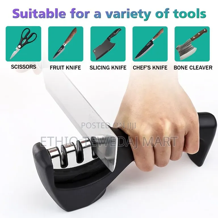 Handheld 3-Stage Kitchen Knife Sharpener