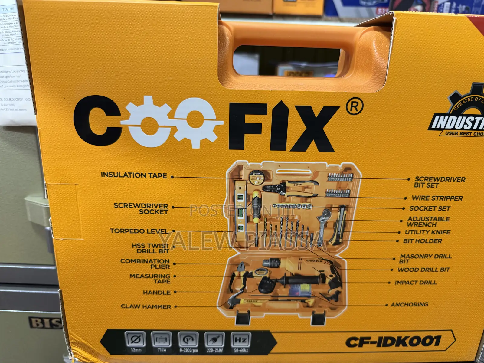 CF-IDK001 Impact Drill Tool Set Featuring an Orange Plastic Storage Ca
