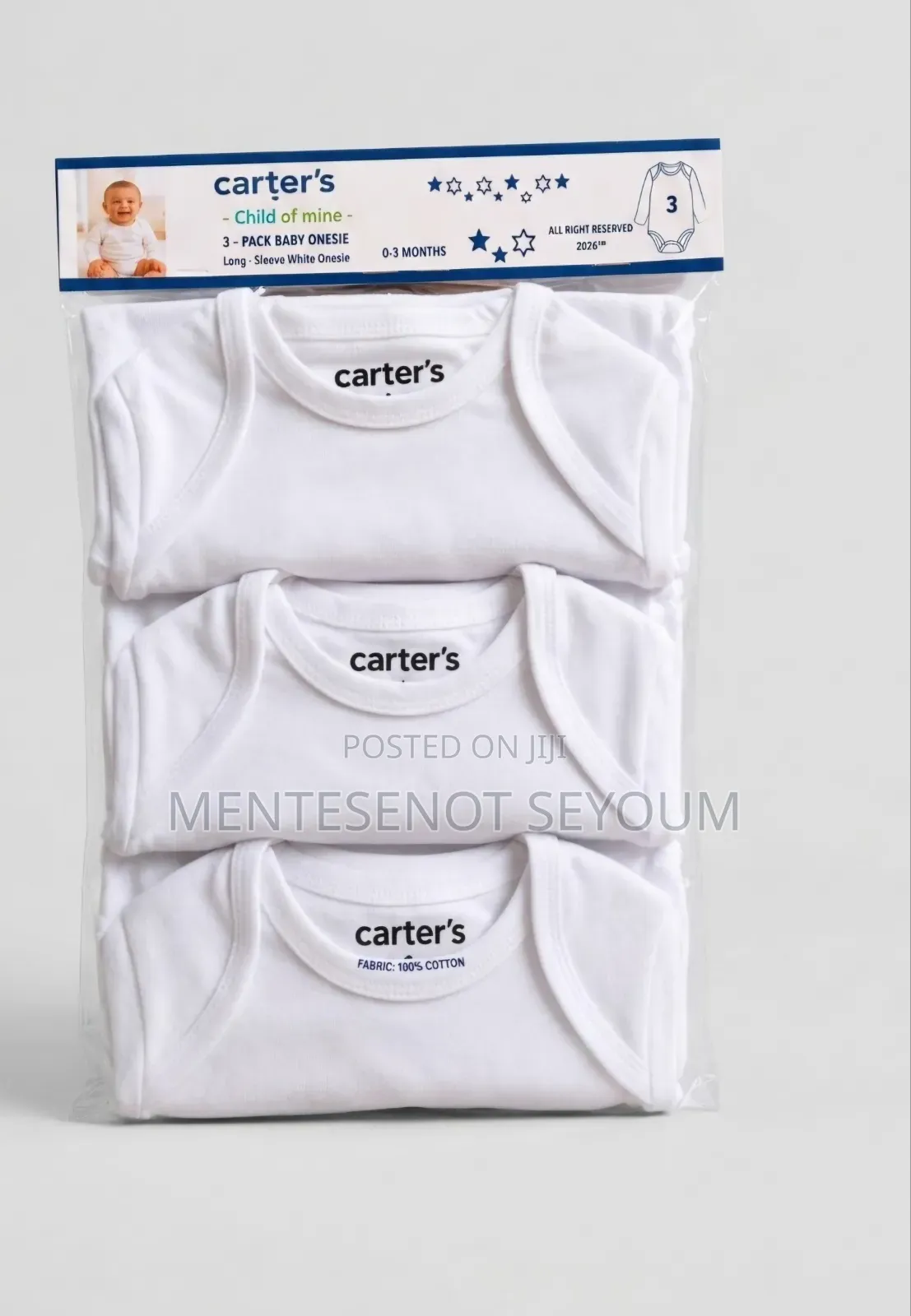 ኦሪጅናል የCarter's Baby Onesies (3 በ 1 የዳይፐር ቲሸርት)