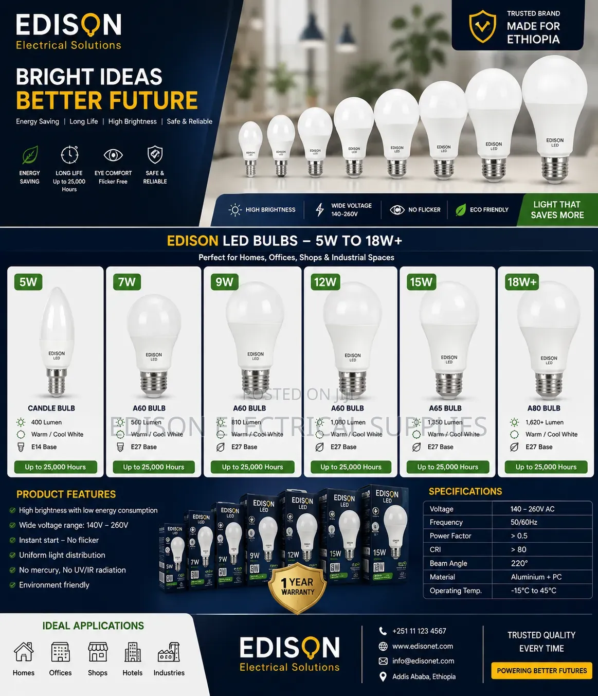 💡 Edison Led Bulbs & Led Lamps — Complete Range