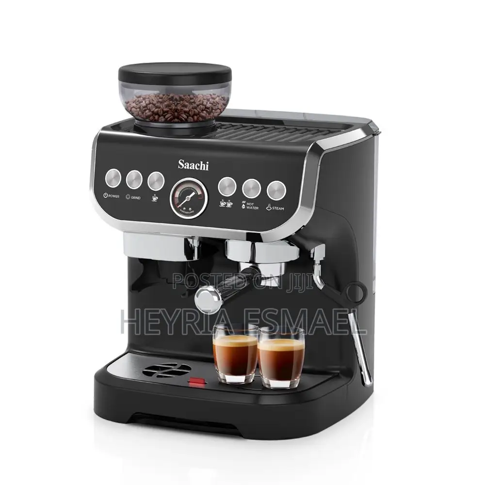 Saachi 19-Bar Coffee Maker With Built in Grinder -NL-COF-7066CG-BK