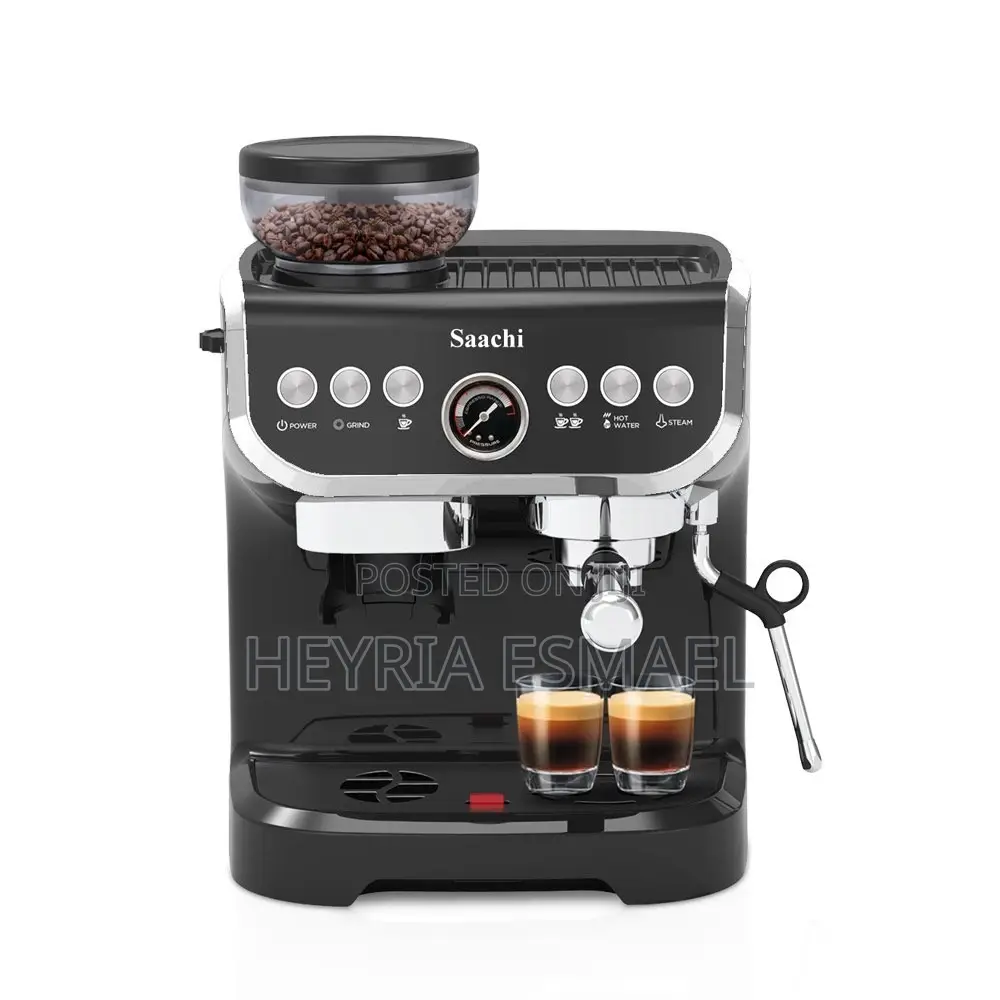 Saachi 19-Bar Coffee Maker With Built in Grinder -NL-COF-7066CG-BK