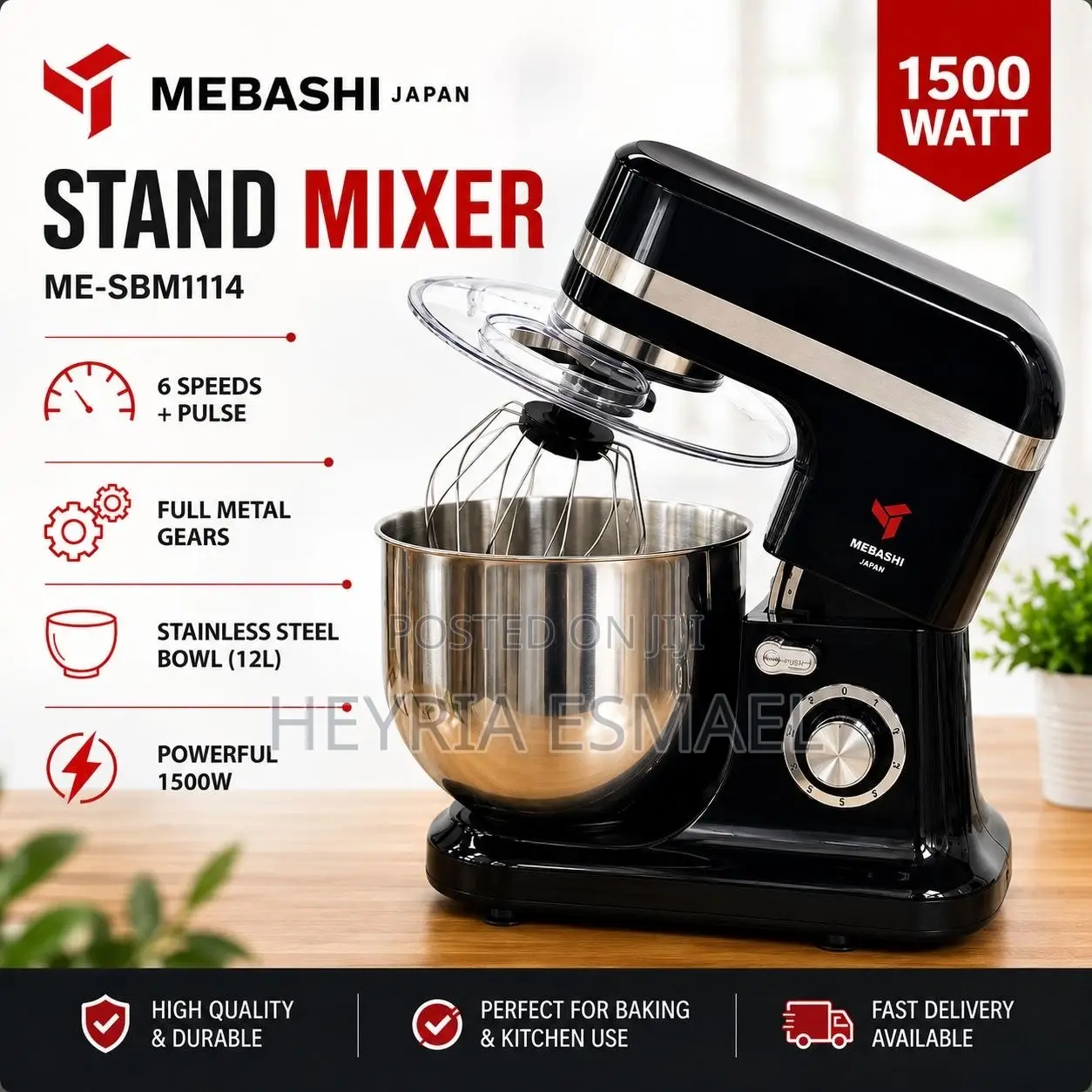 Mebashi Japan Stand Bowl Mixer-(Me-Sbm1114b)