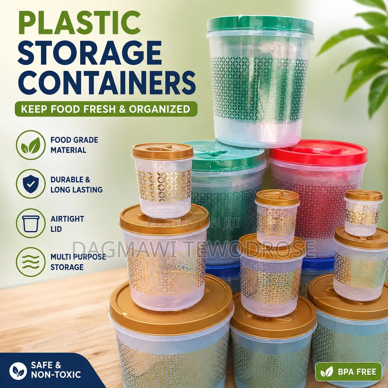 Dynasty Round Printed Airtight Plastic
