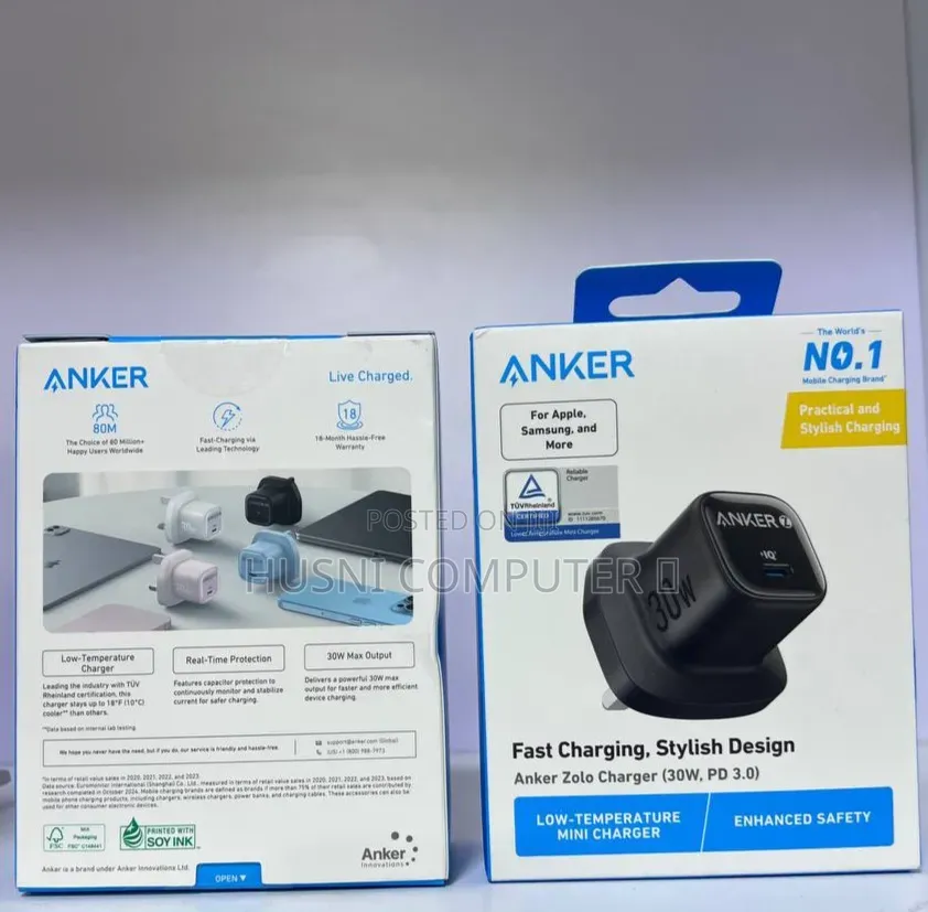 ⚡ ANKER Zolo Charger — 30W PD 3.0
🔌 Fast Charging | Compact