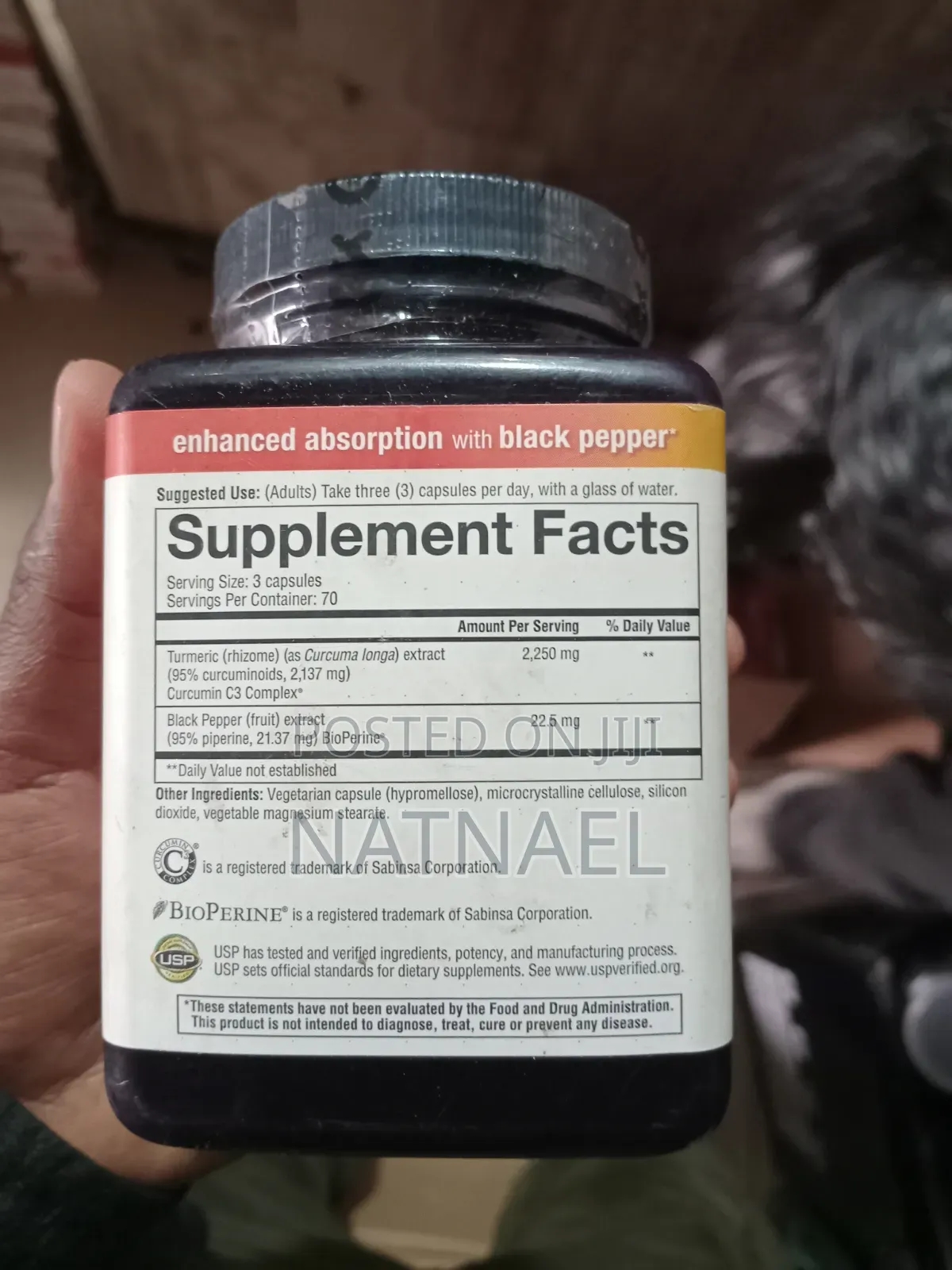 Youtheory Turmeric 2,250 Mg (210 Vegetarian Capsules)