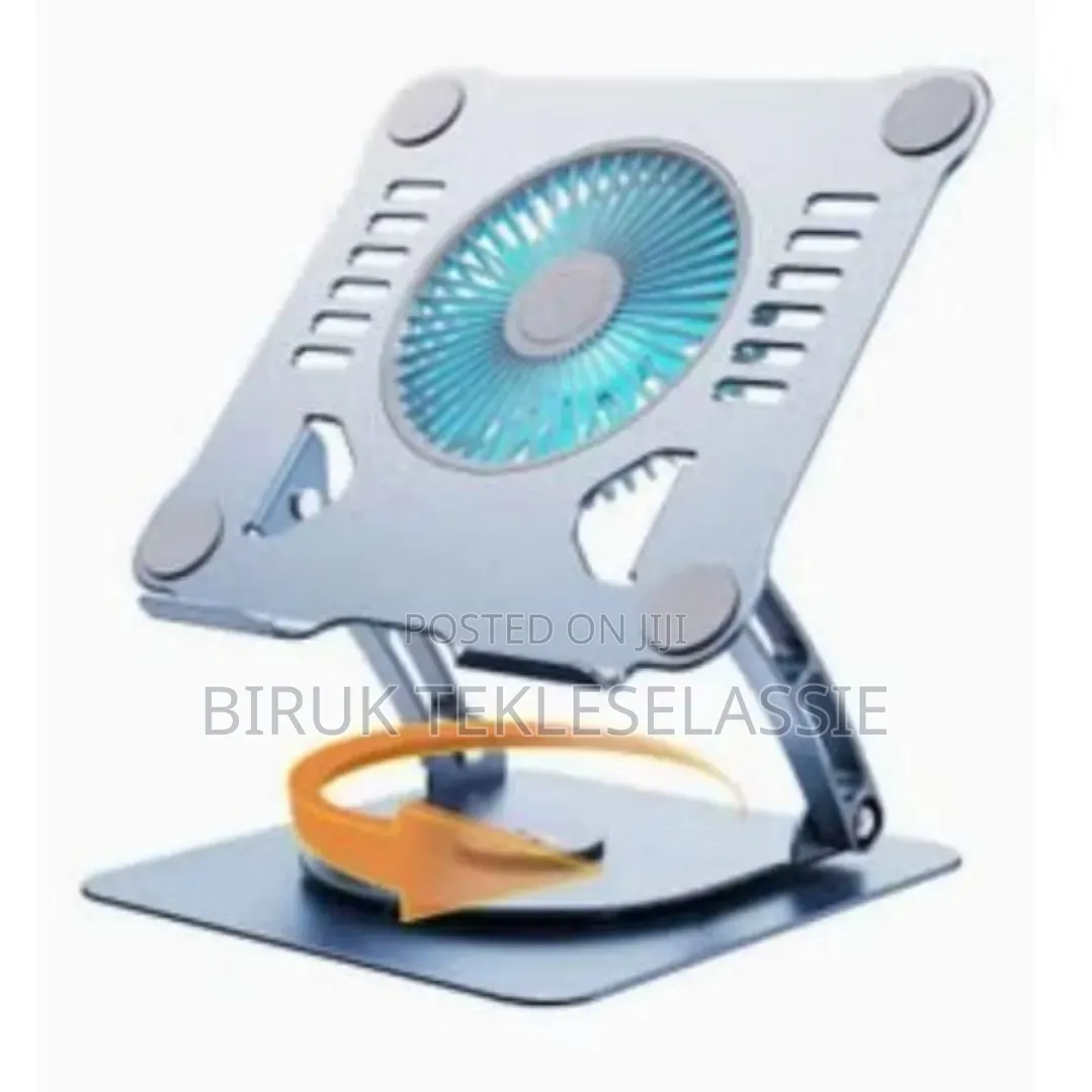360° Rotating Metal Laptop Stand With Cooling Fan ባለ ማቀዝቀዣ የላፕቶፕ