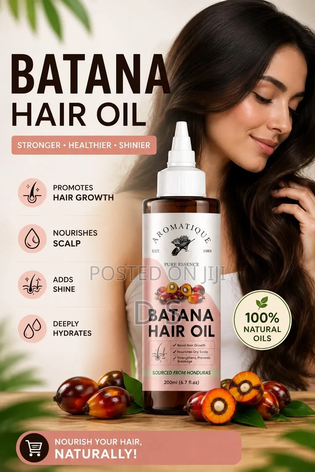 Castor, Argan, Tea Tree, Batana, Coconut and Jojoba