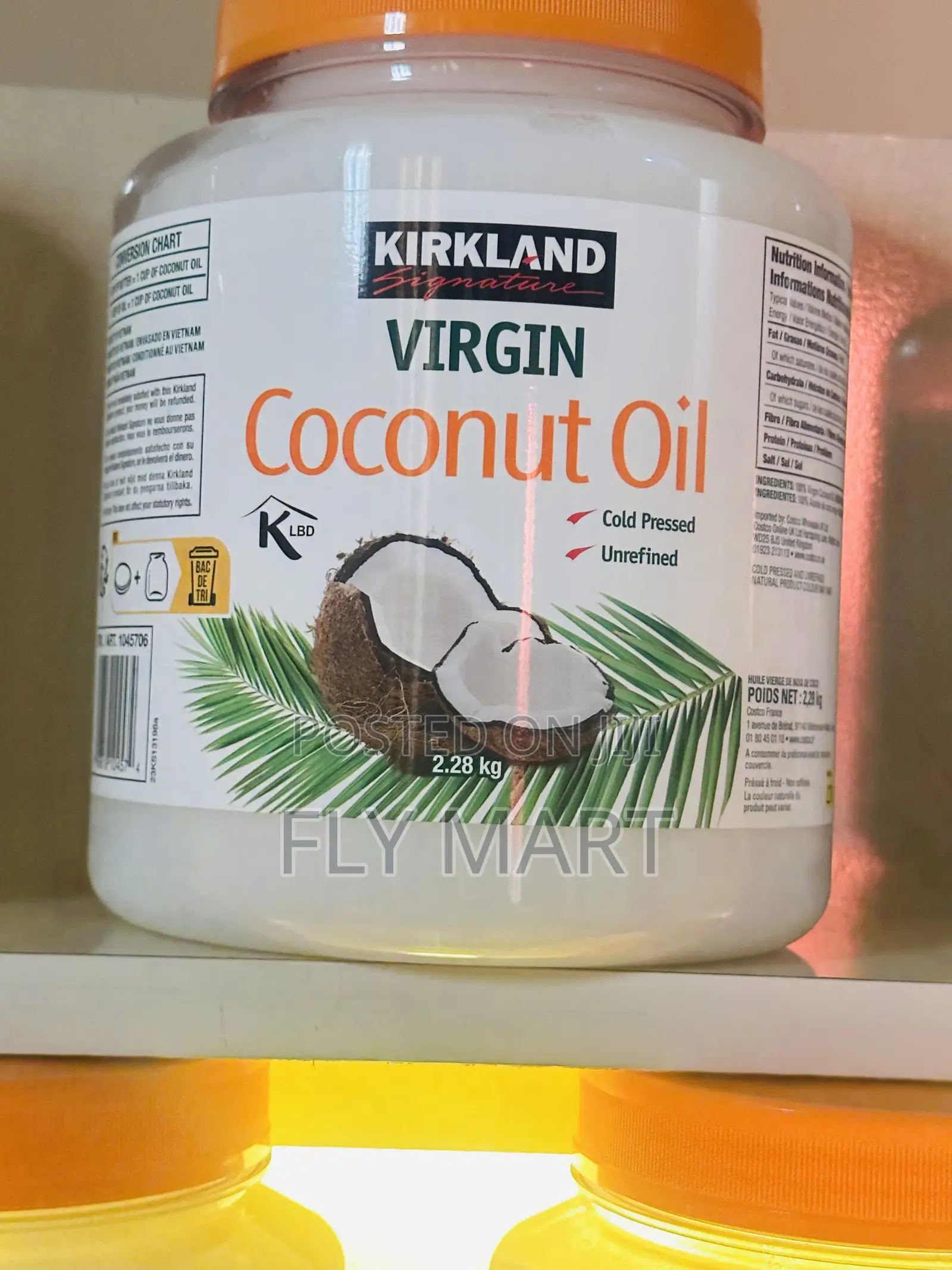 Premium Kirkland Organic Coconut Oil 2.28kg All-in-One