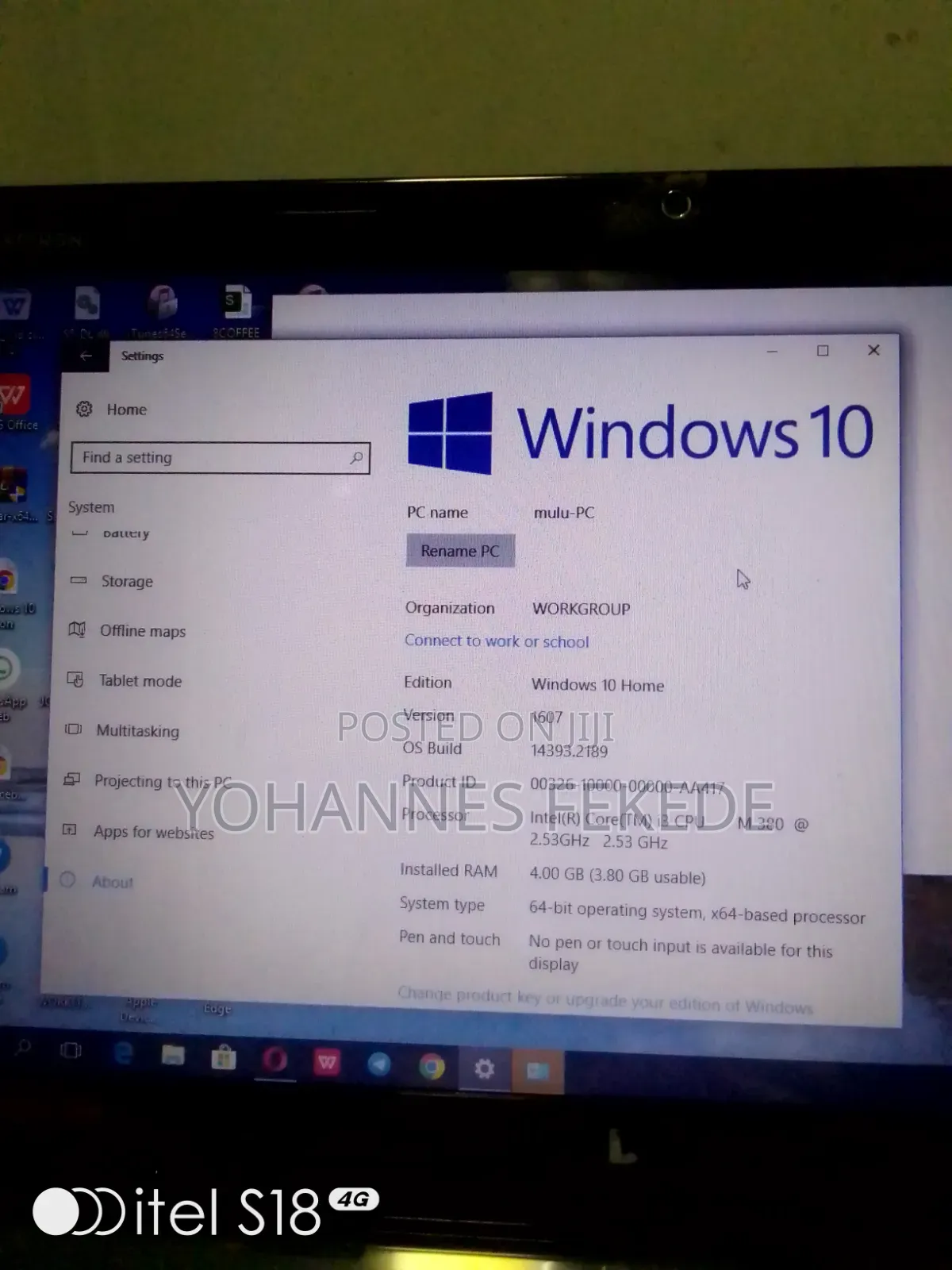 Laptop Dell 4GB Intel Core i3 HDD 500GB