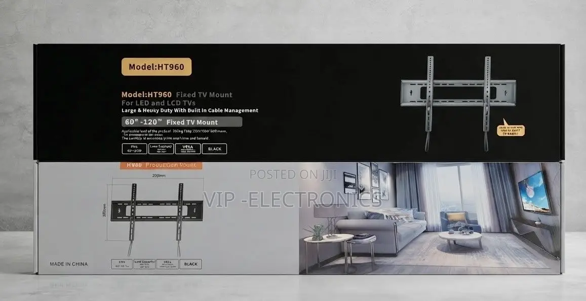 Fixed TV Wall Mount Compatible With 60”–120” TVs Strong