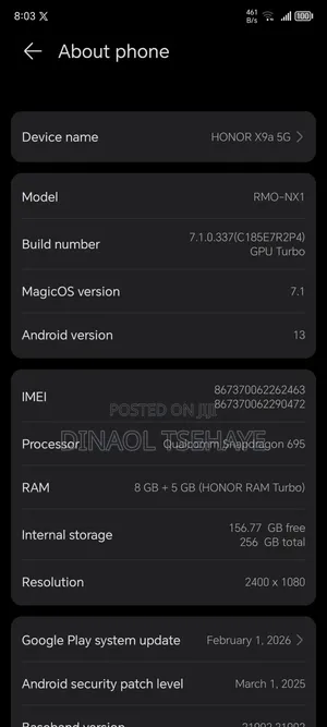 Honor X9a 5G 256 GB White