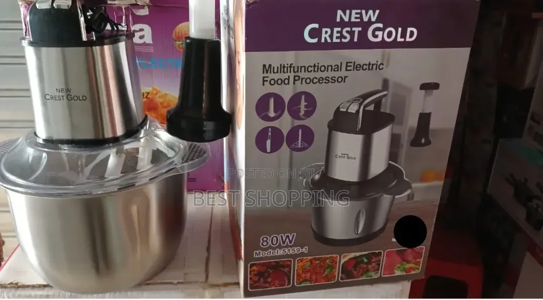 Crest Gold Food Processor Electrical and Manual የሽንኩርት እና የስጋ መፍጫ