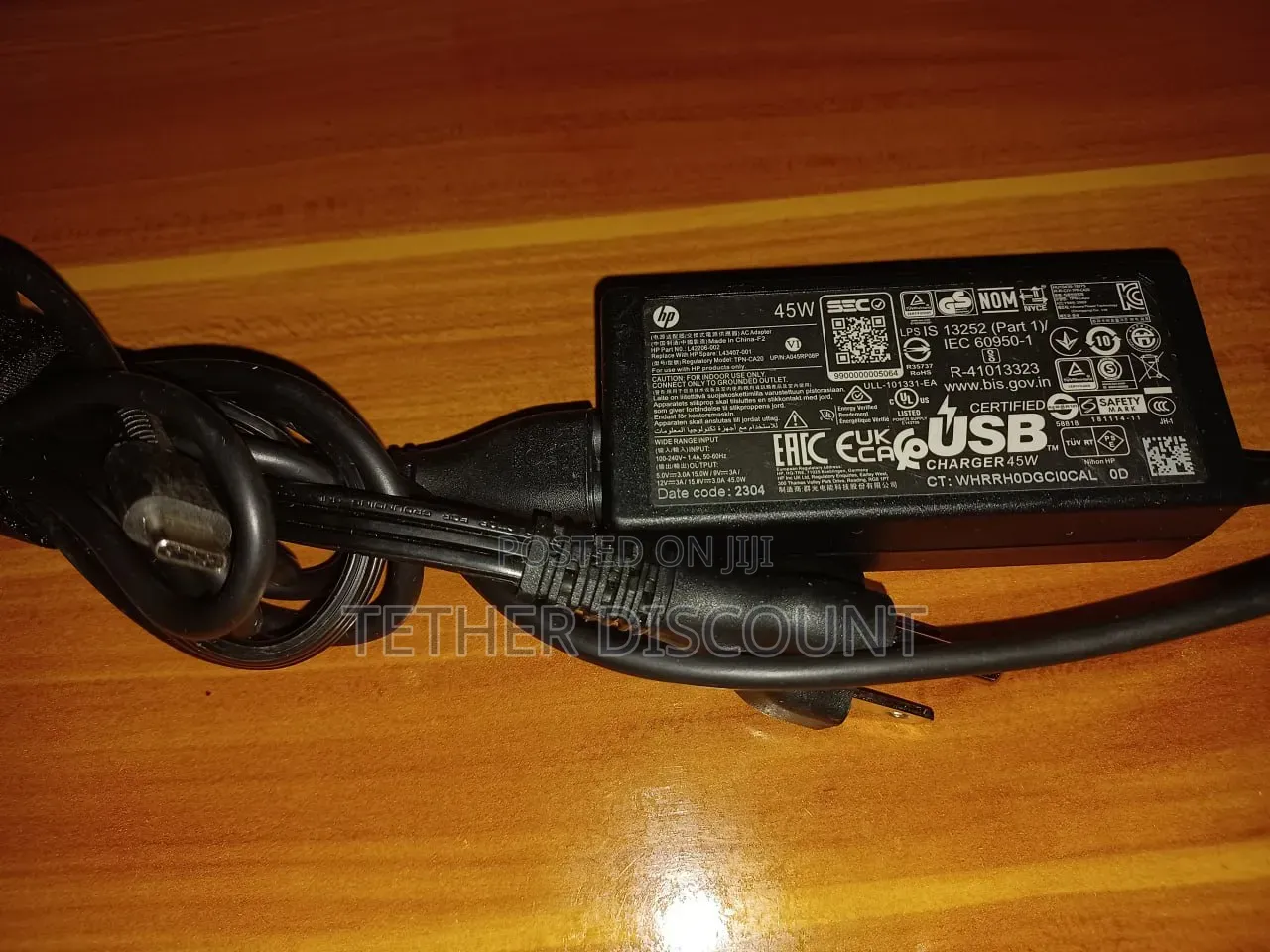 Genuine HP 45W USB-C AC Laptop Power Adapter