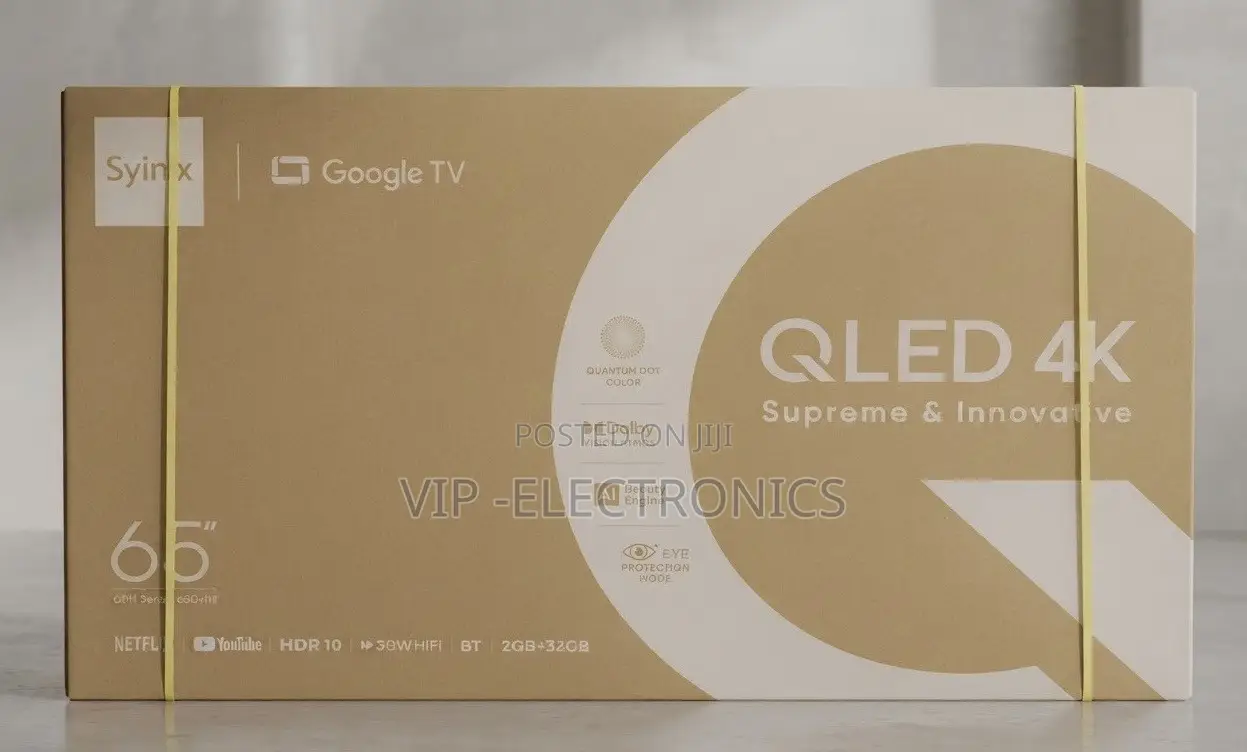 Syinix 65 Inch TV QLED 4K Google TV Quantum Dot Color, Dolby Vision