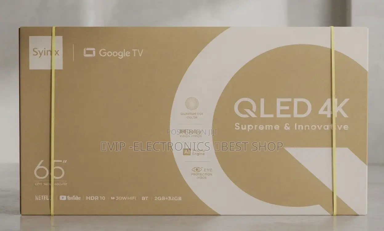 Syinix 65 Inch TV QLED 4K Google TV Quantum Dot Color, Dolby Vision