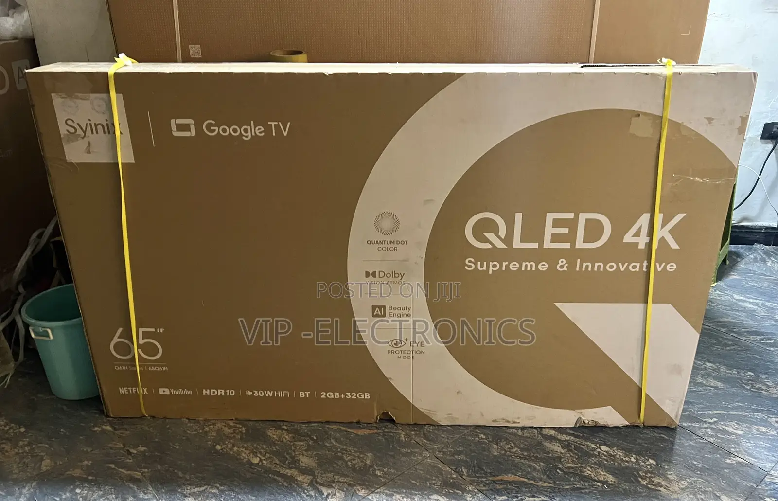 Syinix 65 Inch TV QLED 4K Google TV Quantum Dot Color, Dolby Vision