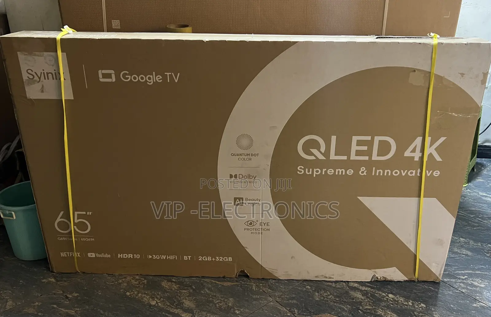 Syinix TV 65 Inch Qled 4k Google Hdr10 Support, 2gb Ram, and 32gb TV