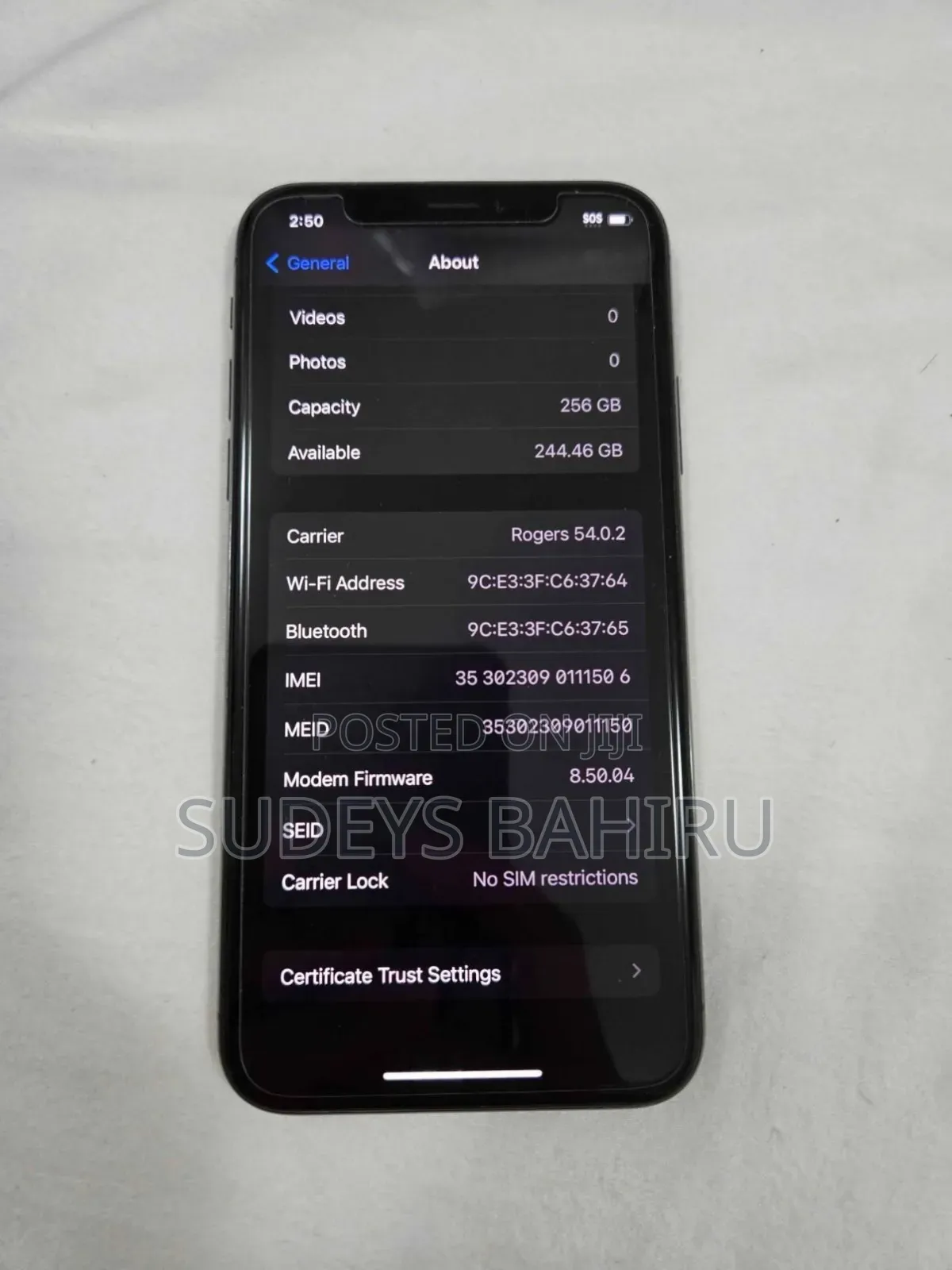 Apple iPhone X 256 GB Black