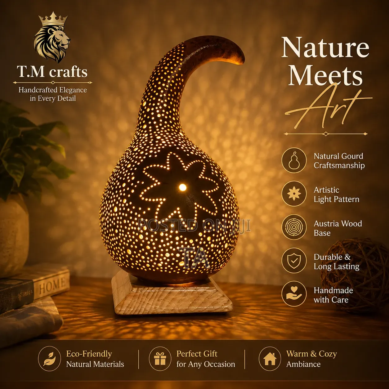 Unique Handcrafted Gourd Lampshade የአደይ አበባ መብራት የእጅ ጥበብ መብራት