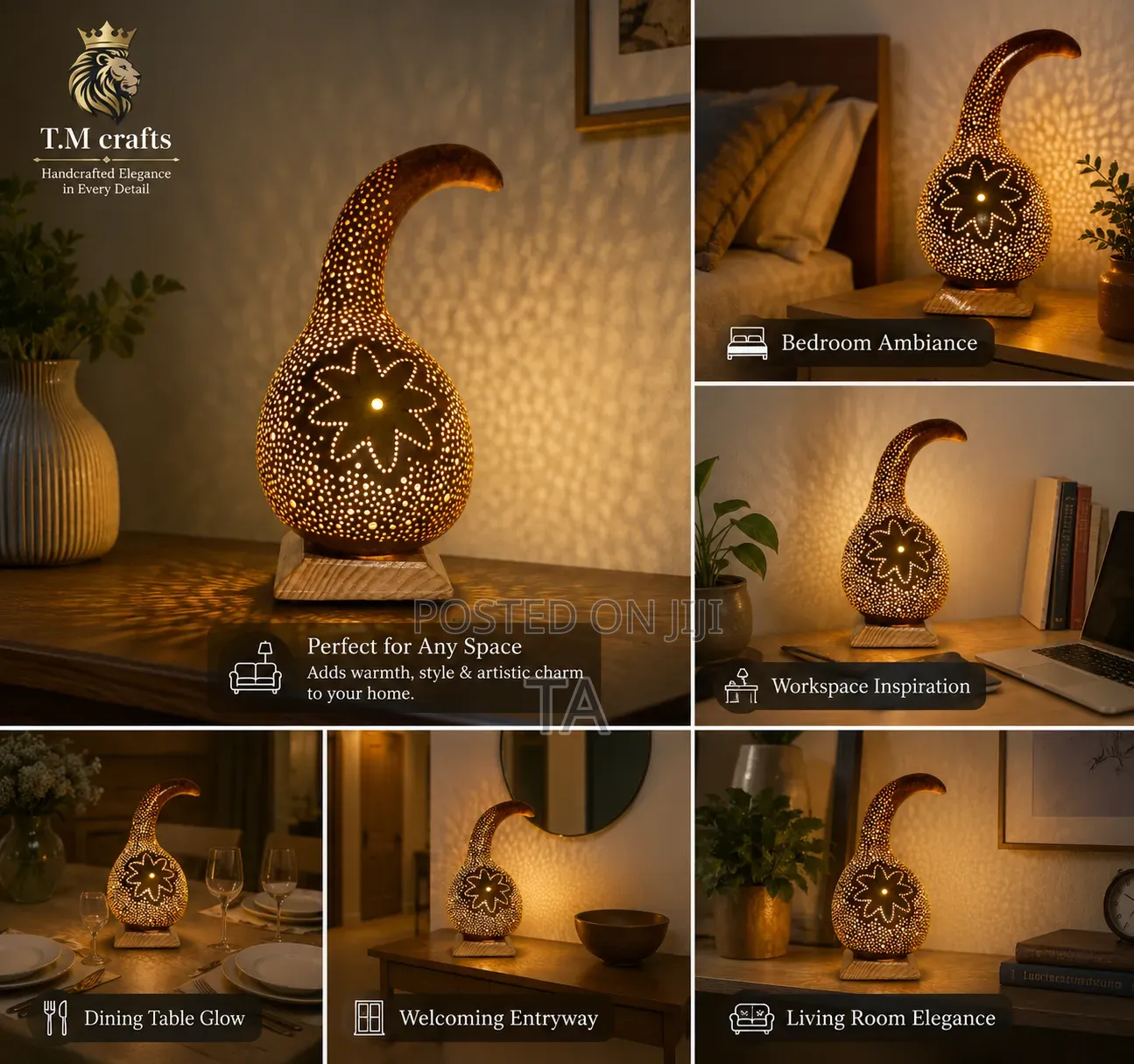 Unique Handcrafted Gourd Lampshade የአደይ አበባ መብራት የእጅ ጥበብ መብራት