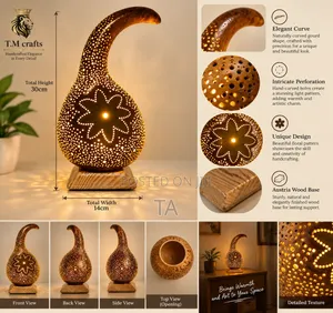 Unique Handcrafted Gourd Lampshade የአደይ አበባ መብራት የእጅ ጥበብ መብራት