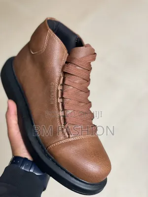 Chekich Pebbled Leather High-Top Brown Shoes