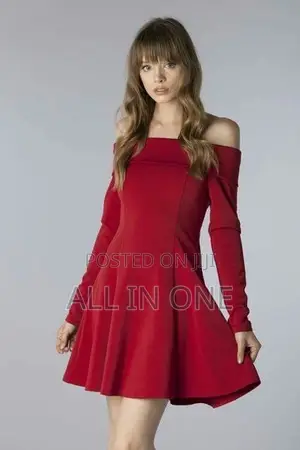 Burgundy Mini Dress With Different Size