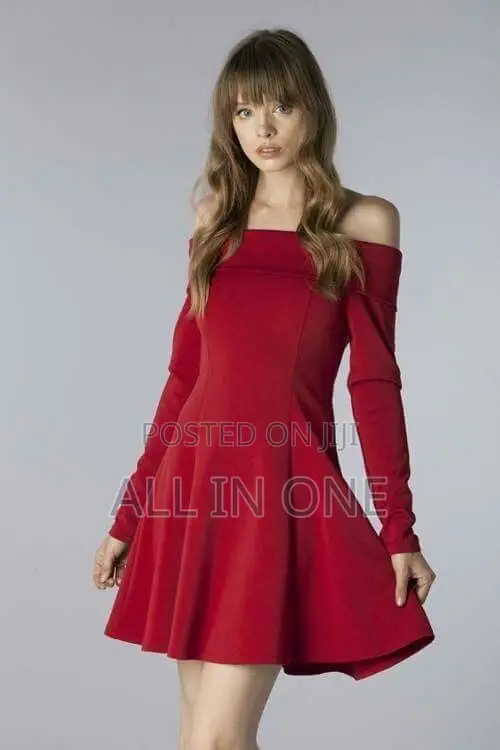 Burgundy Mini Dress With Different Size