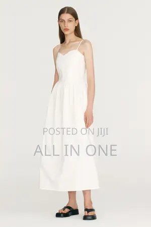 White Cotton High Quality Dress