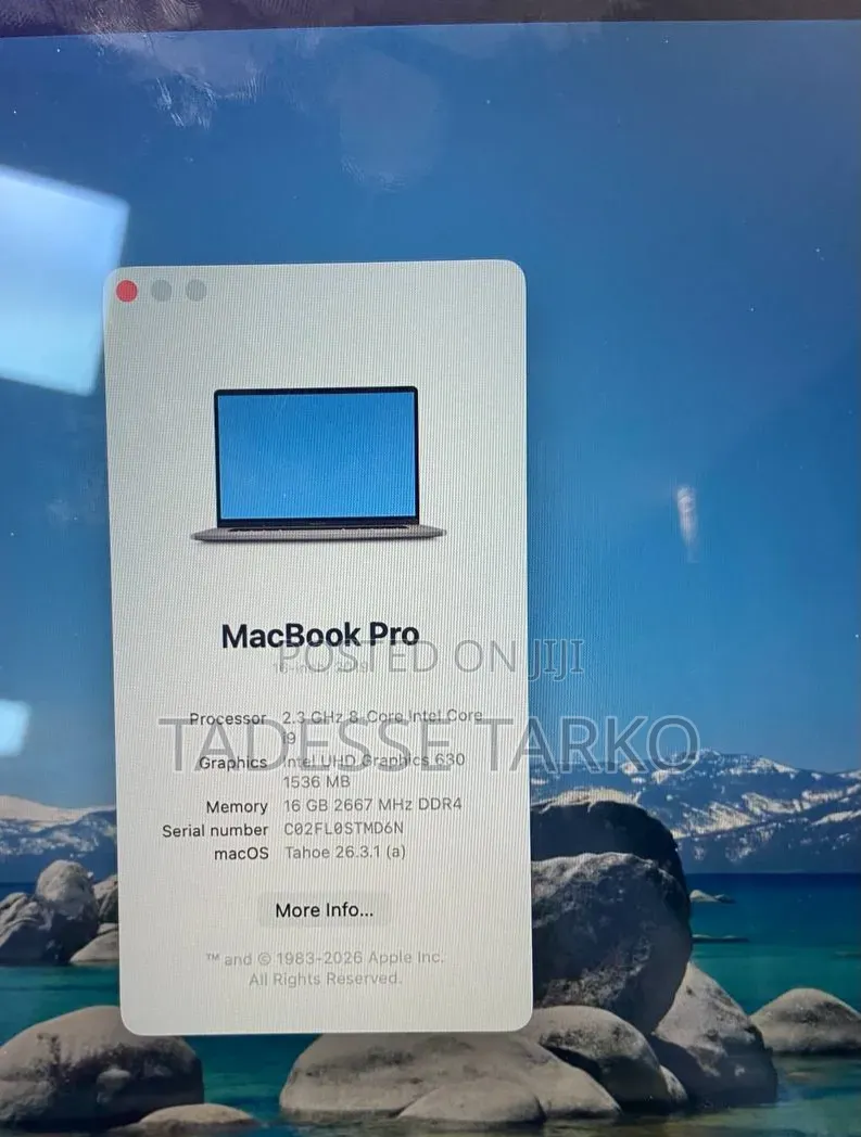 New Laptop Apple MacBook Pro 2019 16GB Intel Core i9 SSD 1T