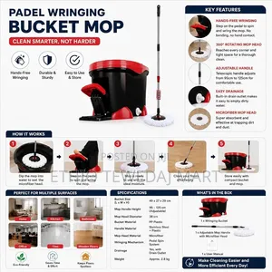 360° Spin Mop and Bucket Floor Cleaning System ያለ እጅ መጭመቂያ ያለው መወልወያ
