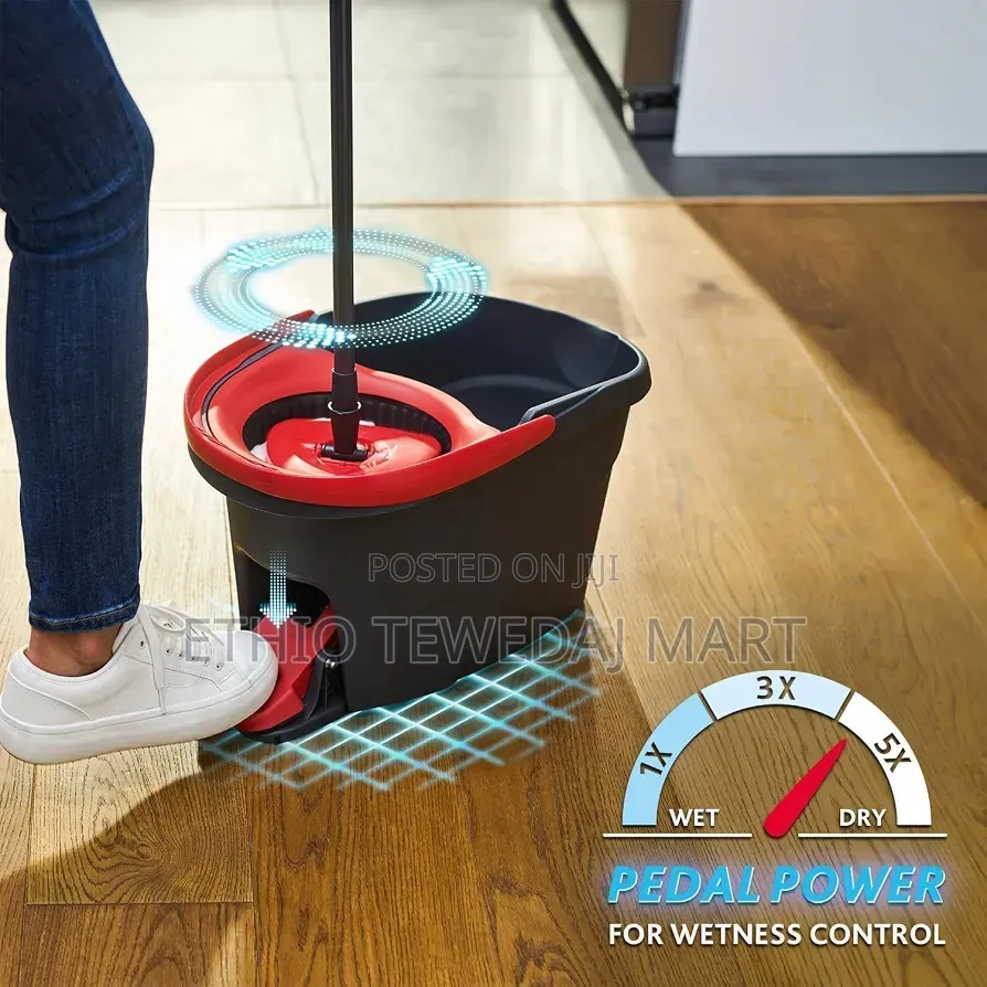 360° Spin Mop and Bucket Floor Cleaning System ያለ እጅ መጭመቂያ ያለው መወልወያ