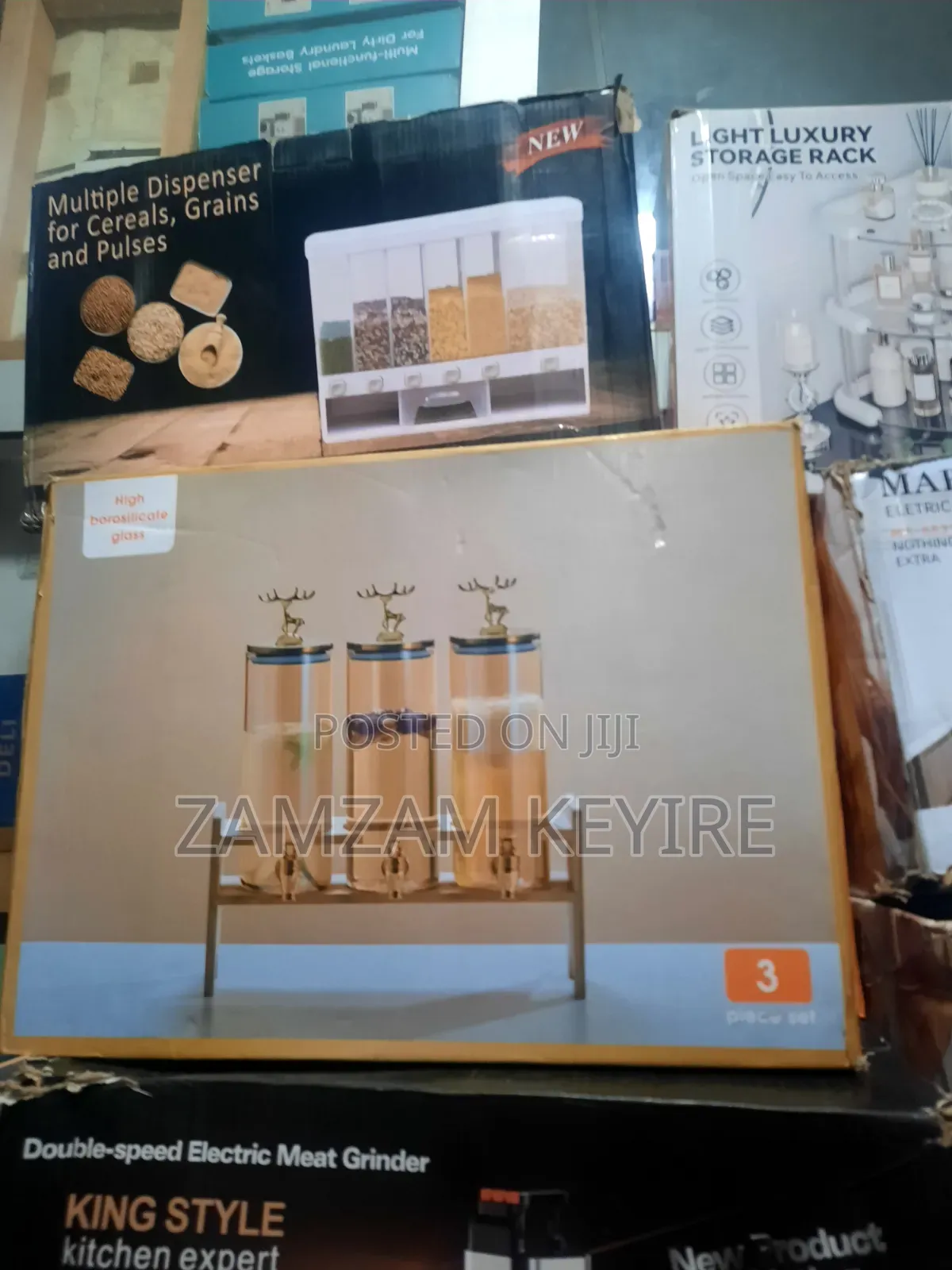 3 Piece Glass Beverage Dispenser Set