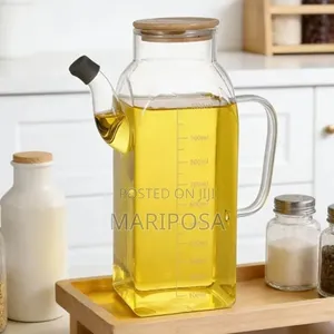Glass Oil With Dispenser Bottle