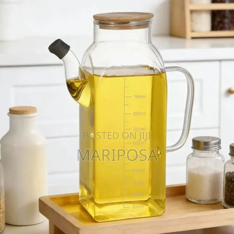 Glass Oil With Dispenser Bottle