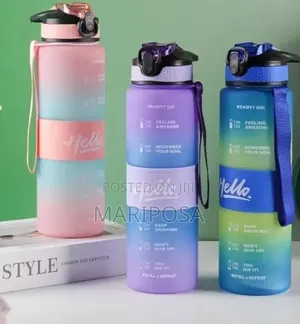 Hello 1L Water Bottle With Time Marker