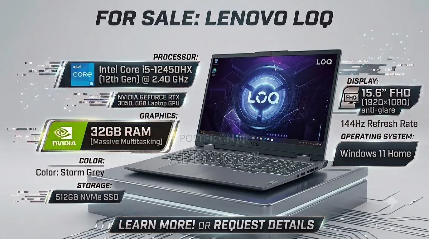 Laptop Lenovo LOQ 15AHP10 16GB Intel Core i5 SSD 512GB