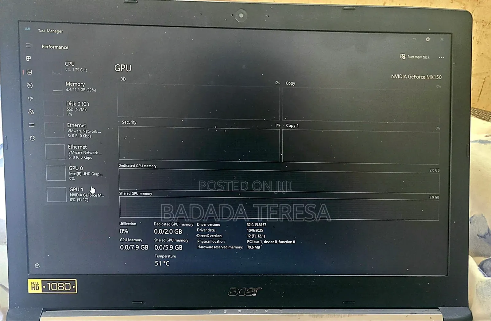Laptop Acer Aspire 5 12GB Intel Core i7 SSD 512GB