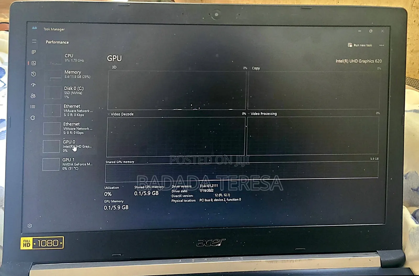 Laptop Acer Aspire 5 12GB Intel Core i7 SSD 512GB