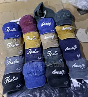 Vintage Washed "Italia / Amalfi / Milano" Caps