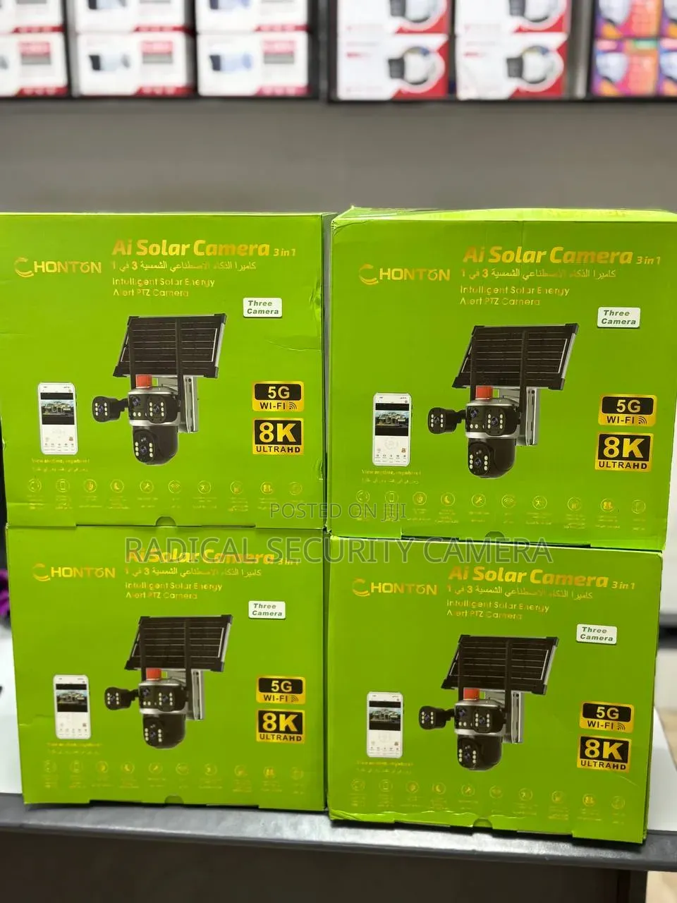HONTON 3-In1 AI Solar CCTV Camera 8K 360° PTZ, Outdoor Security Camera
